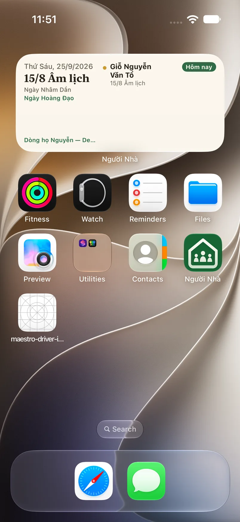 Widget Người Nhà trên màn hình chính iPhone